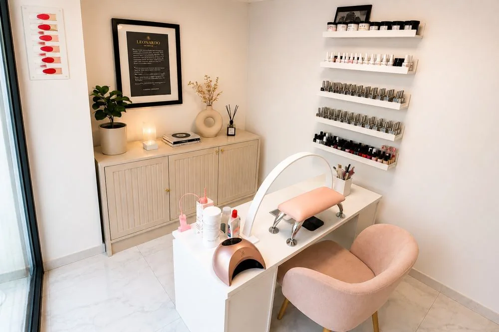 Intérieur du salon Aleey'Nails Studio à Nice